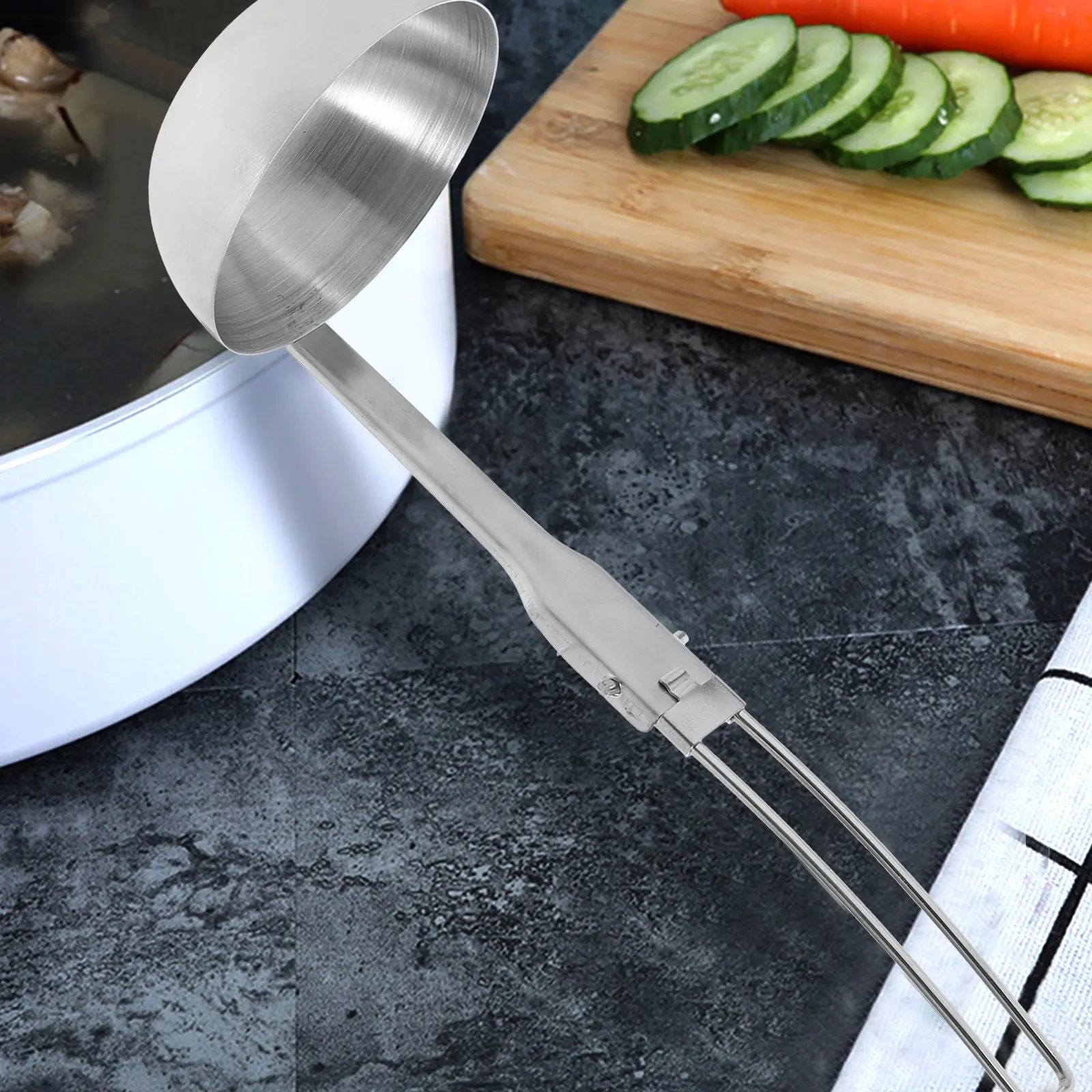 

Folding Slotted Spoon Stainless Steel Outdoor Camping Lightweight Durable Skimmer Spoon Easy Clean Ergonomic Design Foldable