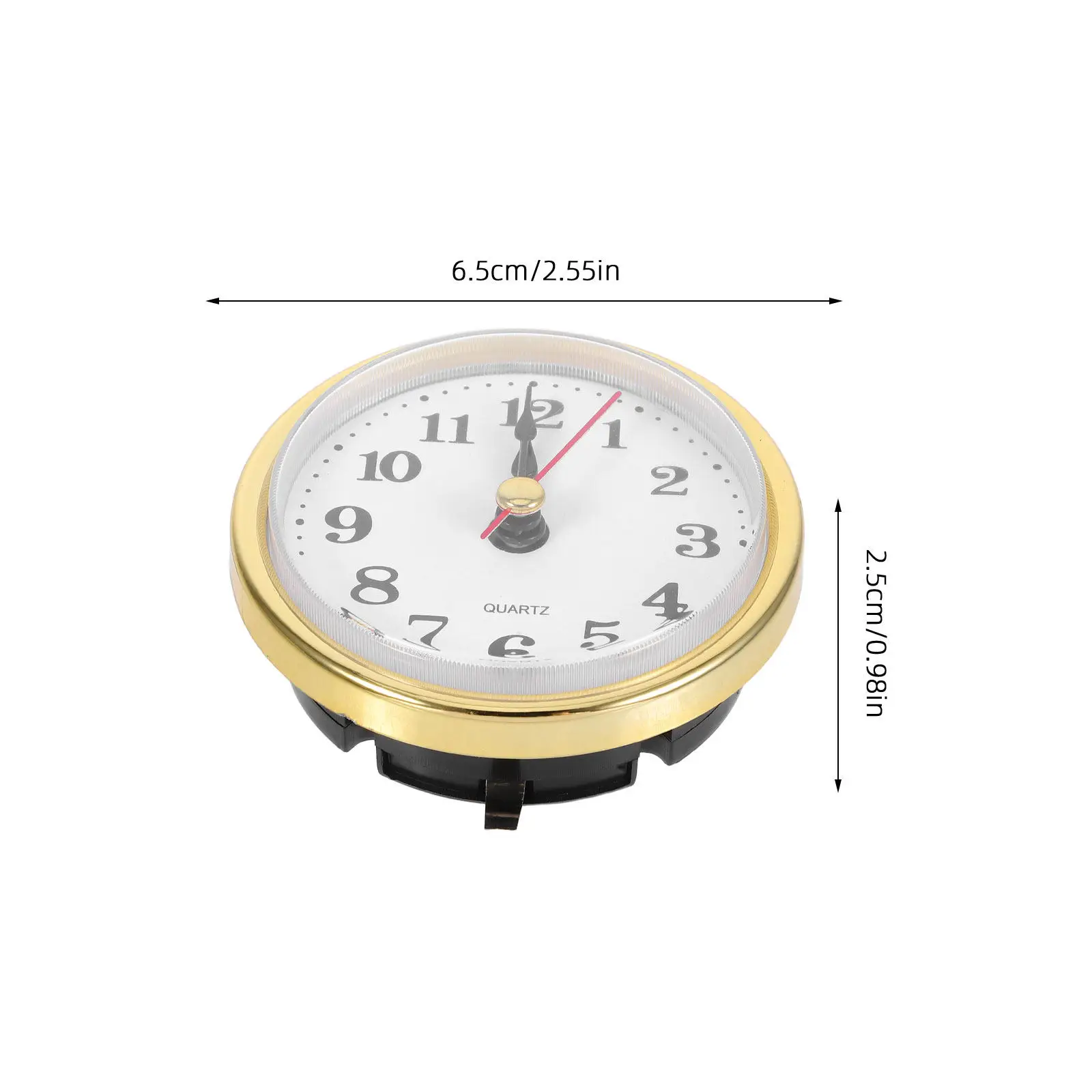 Round Clock Insert 65mm Silent Quartz Movement Minimalist Clock Head for DIY Crafts and Home Decor
