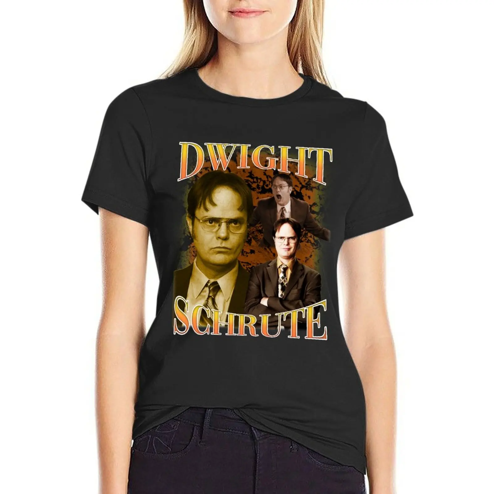 

Dwight Schrute 90's Vintage T-Shirt blacks cute tops vintage funny t-shirt dress for Women long