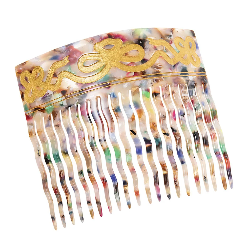Vintage Hair Combs Colorful Acetate Hair Accessories Tortoise shell Women Hair clips Flamenco Headdresses Comb Bronzing jewelry