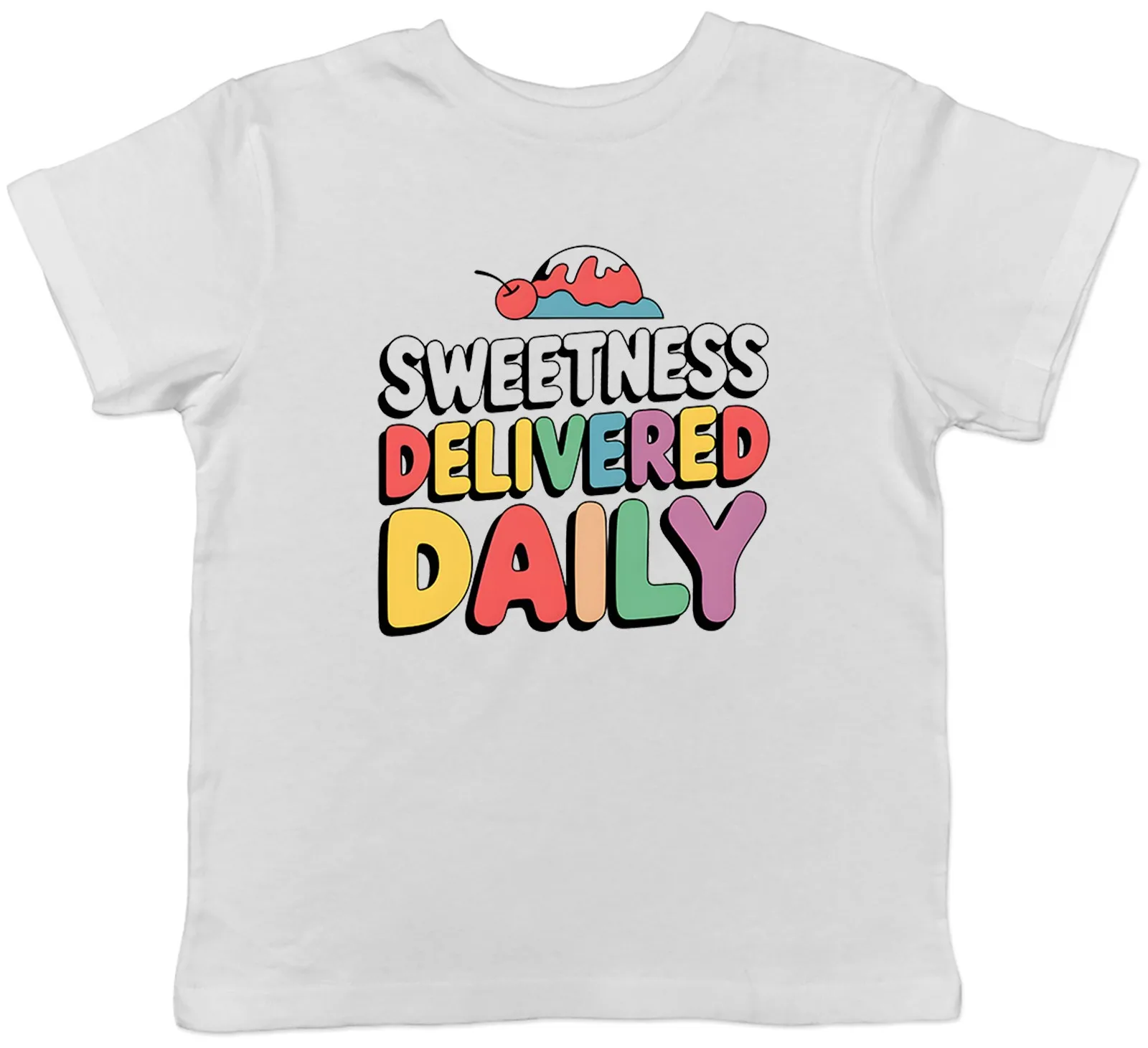 Dulce entregado diario helado cereza niños camiseta niños niñas regalo