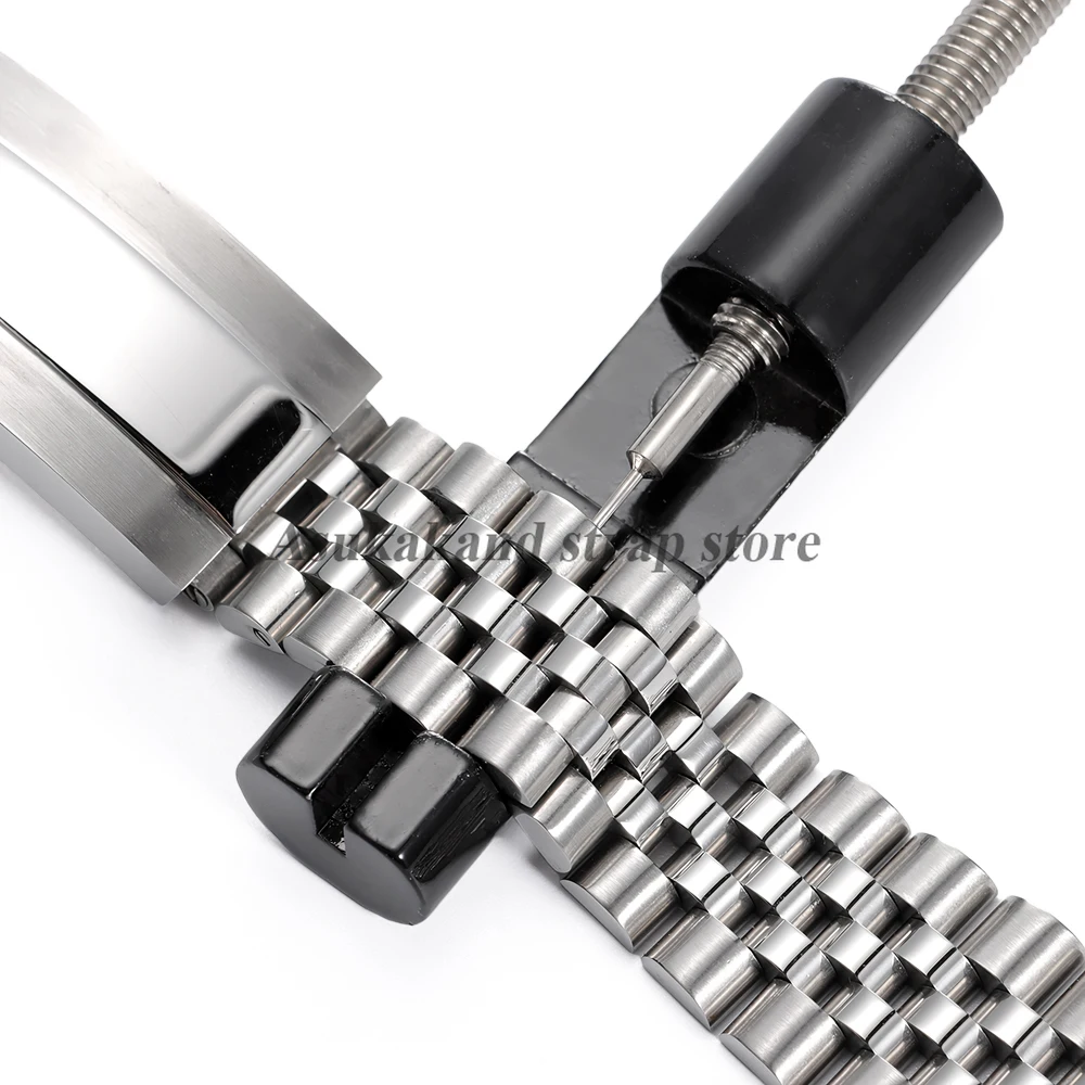 أداة إصلاح ساعة مزيل دبوس ربط الحزام المعدني الجديد لصانعي الساعات مع عبوة من 3 دبابيس إضافية أدوات إزالة حزام الساعات الصغيرة