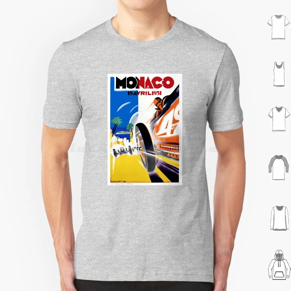 1931 Monaco Grand Prix Racing Poster T Shirt Cotton Men Women DIY Print Monaco Grand Prix 1931 Monaco Grand Prix Monaco Monte