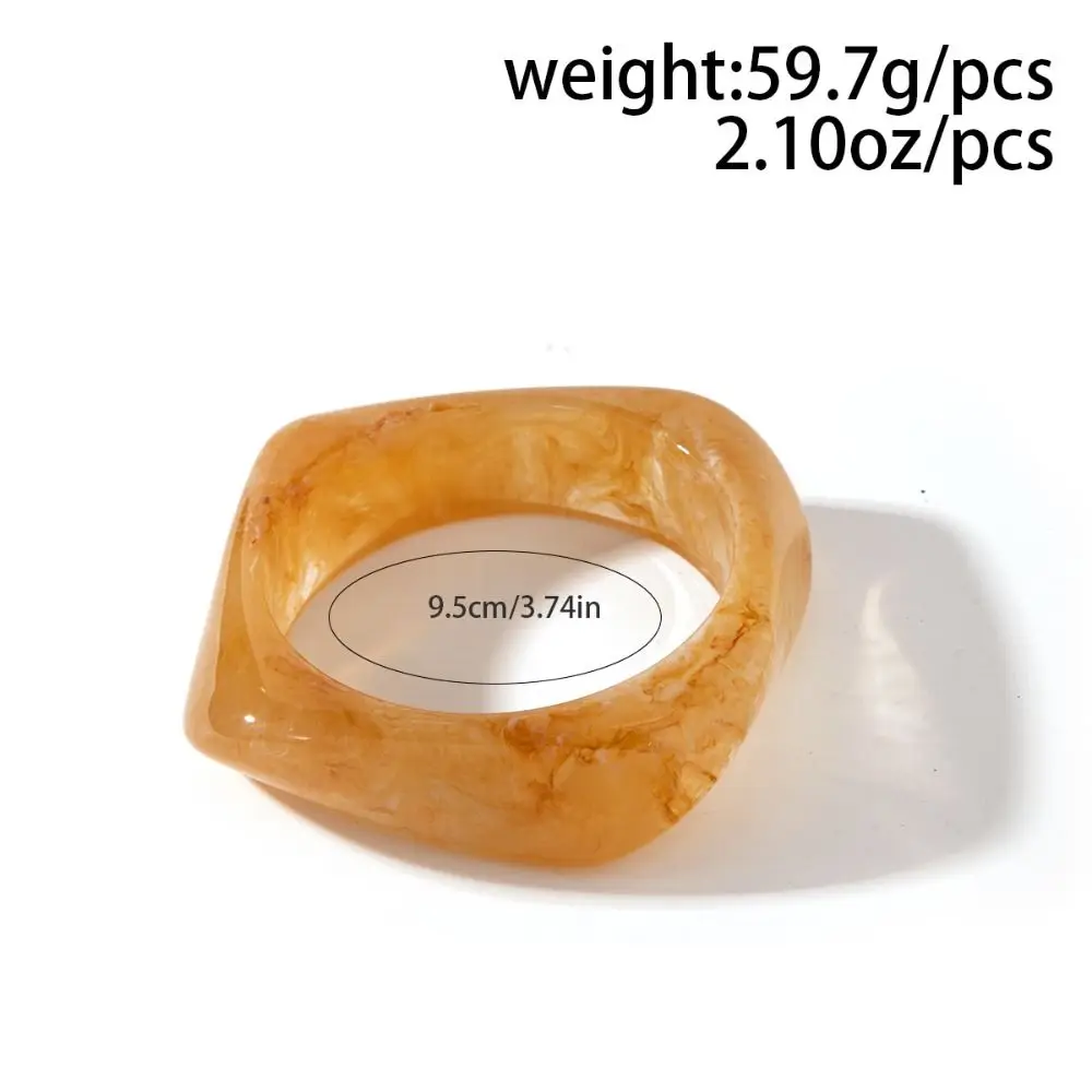 Vintage Irregular Chunky Bangles Thick Exaggerated Resin Acrylic Bracelets Geometric Lady's Bracelet Gifts