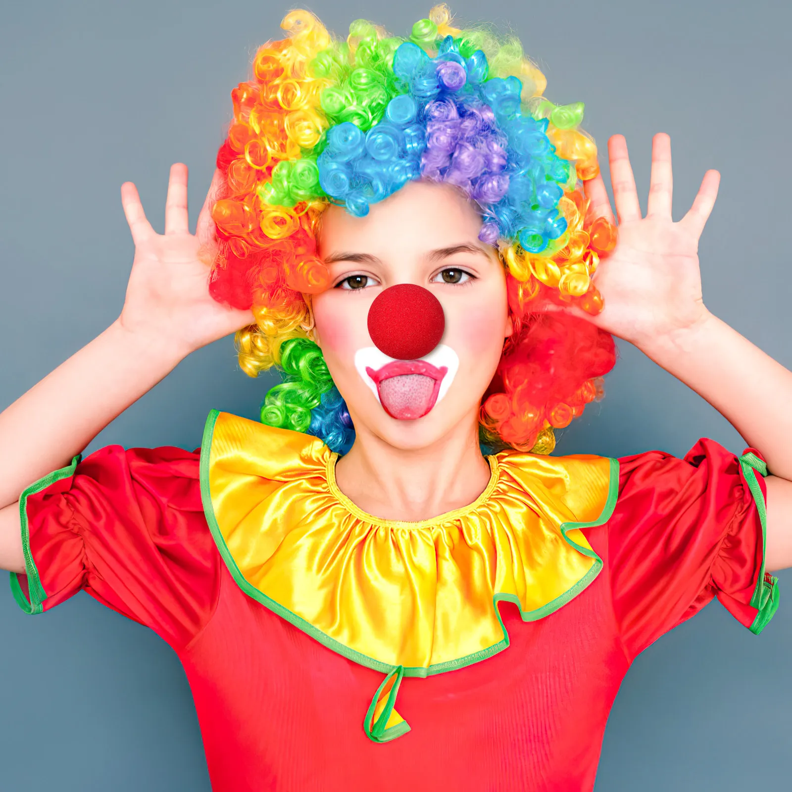 

Red Clown Nose One Size Lightweight Comfortable for Halloween Cosplay Masquerade Party Carnival Costume Accessory