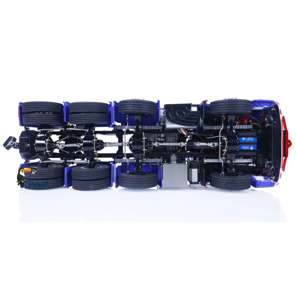 LESU 1/14 8X8 RC Trattore Camion Trasmissione a 3 velocità Auto telecomandata Toucan Verniciato Modello finito Aggiornato Fumo Suono Luce