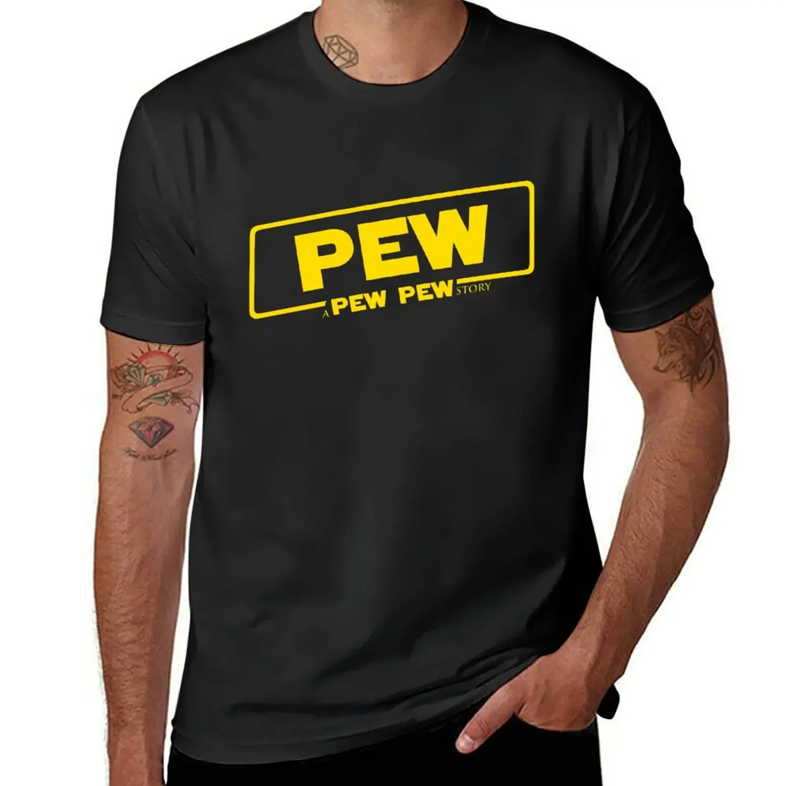 A Pew Pew Story T-Shirt Short sleeve tee fashion shirts vintage outfits for men