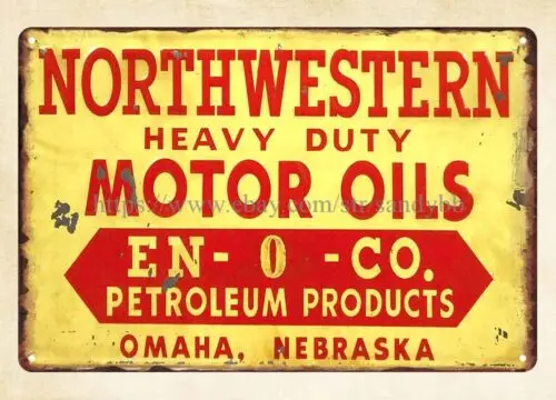 Northwestern Motor Oils metal tin sign hanging pub studio  plaques sign