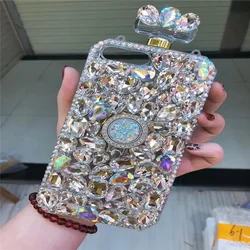 Luxury Bling Diamond Ring Stand Holder Perfume Bottle Handbag Case Cover For SamsungS24 S25 S20 S21 S22 PLUS Note 10 20 S23Plus