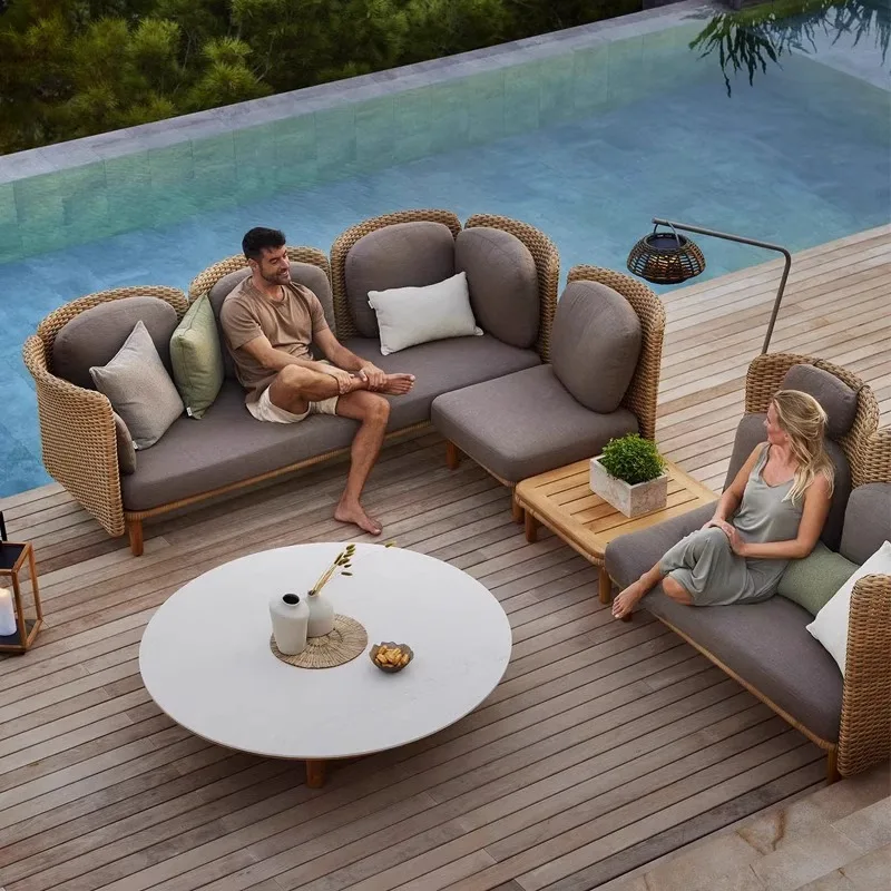 الإبداعية فيلا فناء الأرائك في الهواء الطلق شخصية لهجة مكتب حديقة الأرائك الحد الأدنى تصميم الأثاث Gartenstuhl Lshysf #1