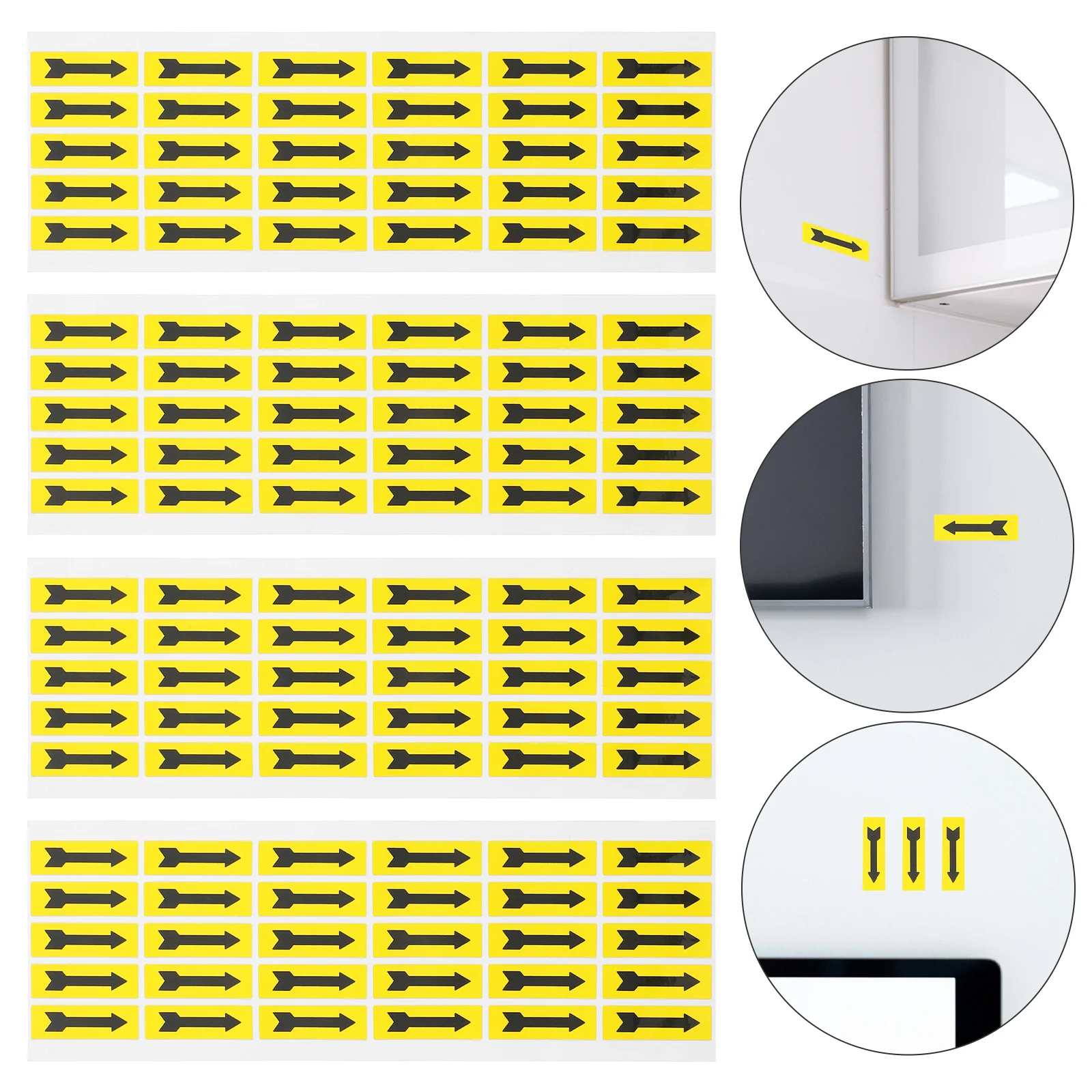 

5 Sheets Arrow Stickers Indicating Direction Safety Warning Decals For Factory Office Wall Label Adhesive Directional