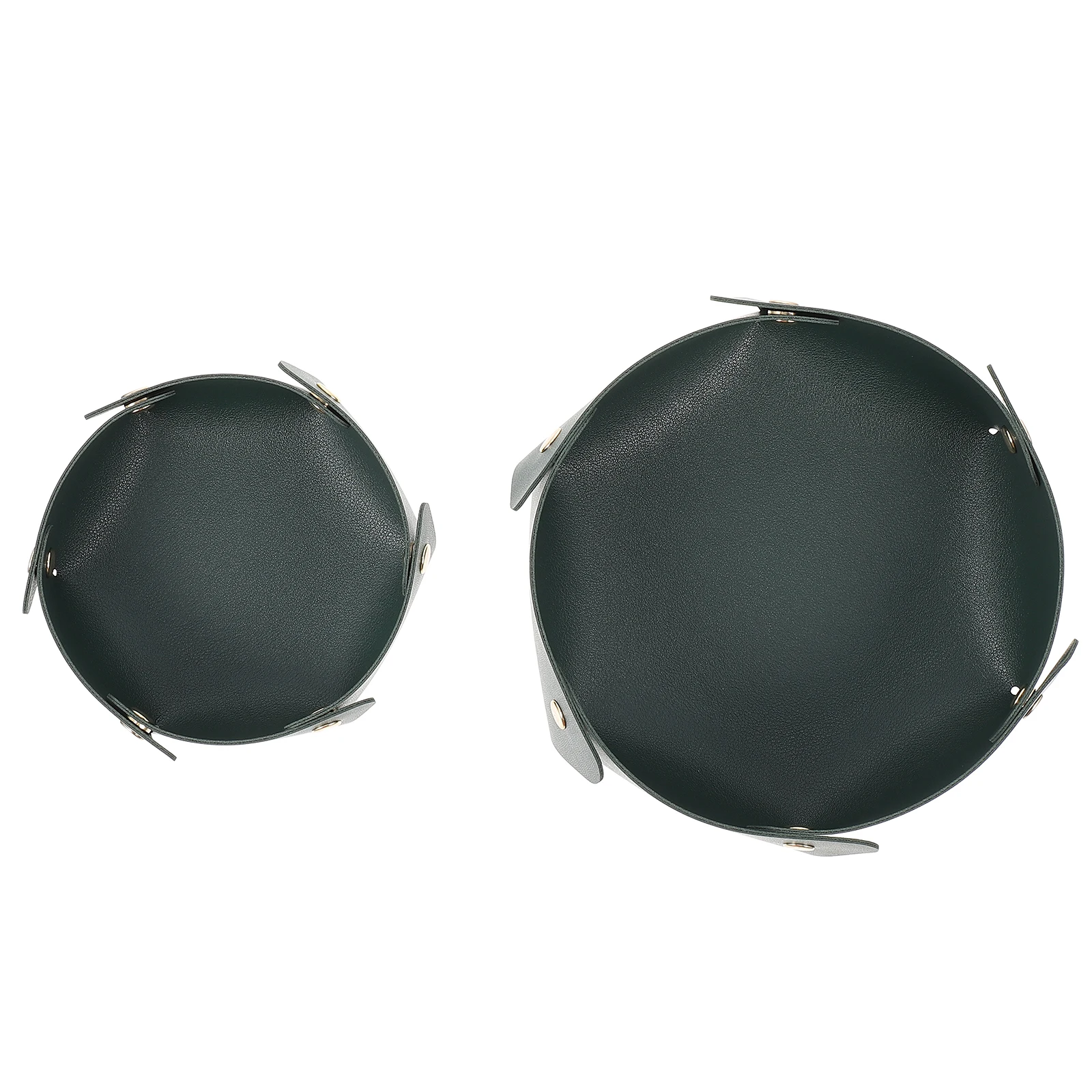 

2pcs Storage Boxes PU Key ganizers Desk Sundries Containers Desktop Holders Smooth Surface Flat Base Jewelry