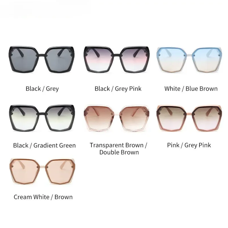 

UV400 Sunglasses Gradient Square Decoration Black Large Frame Transparent Trend Sunglasses 2024 Fashion Vintage Glasses