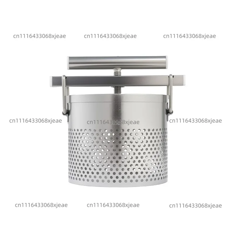 Vegetable Press Strainer, 6L Stainless Steel Fruit Mash Press for Home, Manual Juicer Extractor