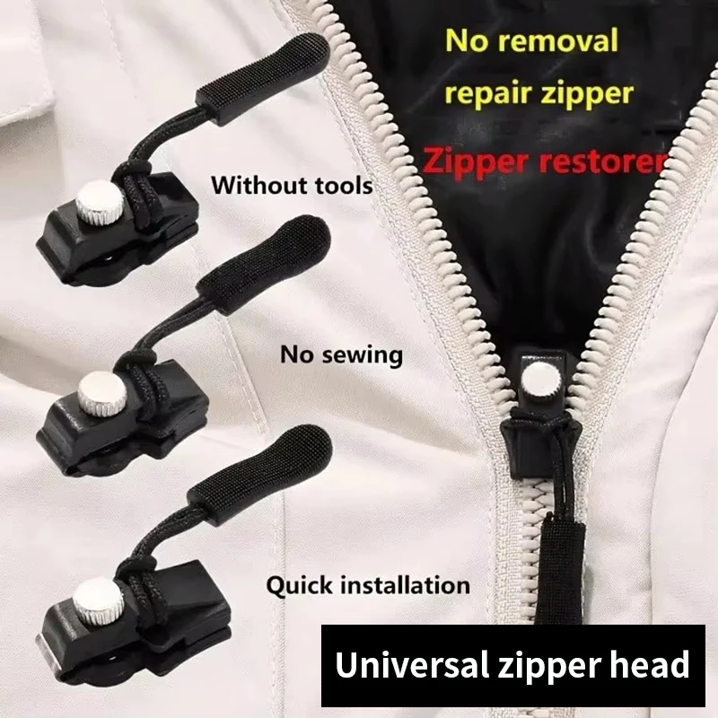 Zipper Repair Kit Universal Instant Zipper Repair Replacement Zipper Sliding Teeth Clothing Accessories Bag Coat DIY Sew 3-60Pcs