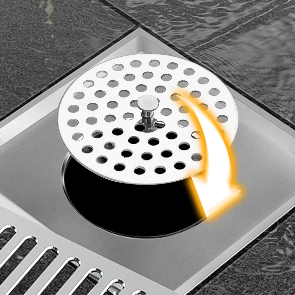 

Floor Drain Filter Sewer Sealing Cover Stainless Steel Floor Drain Cover Toilet Bathroom Drain Anti-hair Kitchen Accessories