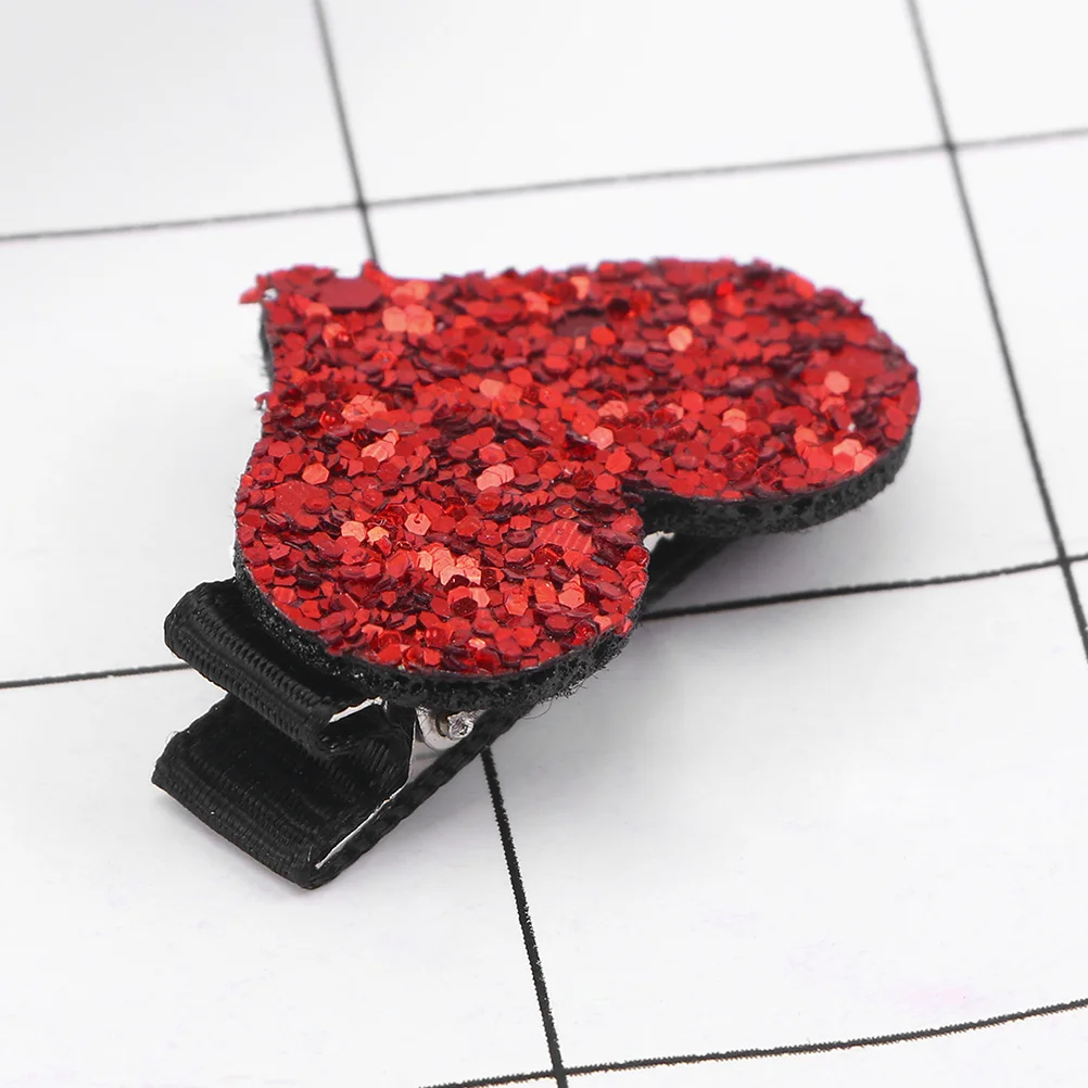 

2Pcs Heart Shaped Glitter Hair Clips Sparkly Sequin Barrettes Valentines Day Wedding Party Decoration Bling Hair Pins