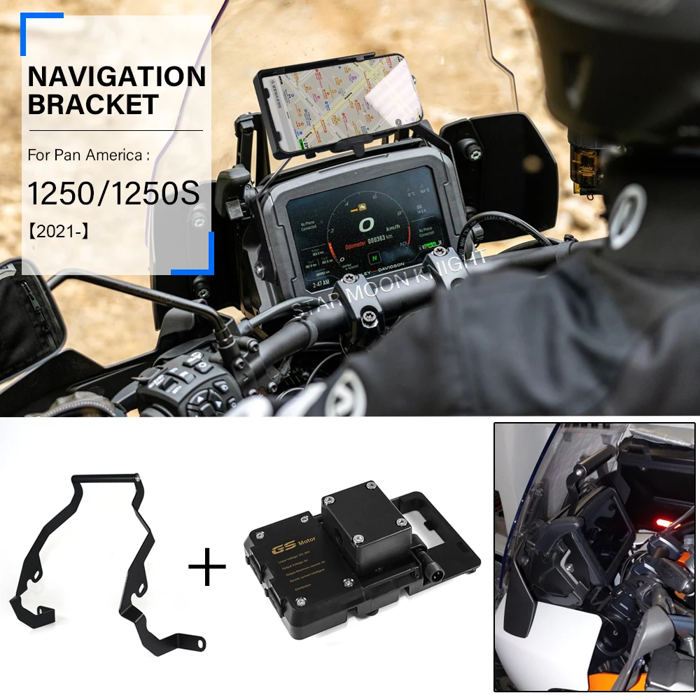 

Mobile Phone Holder Wireless USB Charger For Pan America 1250/S PA1250 RA1250 2021 2022 Motos Navigation GPS Plate Adapt Bracket