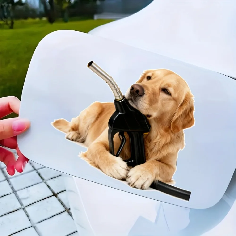 

1 шт. Милая наклейка на крышку бензобака в виде золотистого ретривера, водонепроницаемая, прочная виниловая наклейка для автомобиля, грузовика, мотоцикла