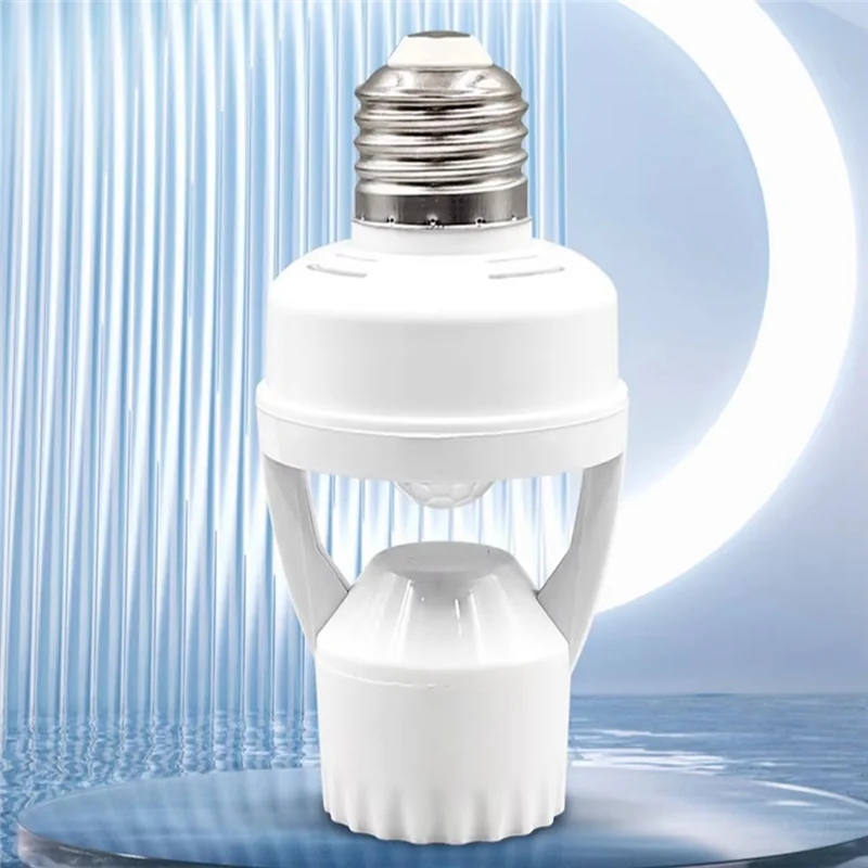 Support d'ampoule LED E27 avec capteur de mouvement PIR intégré, Base de lampe réglable à détection infrarouge intelligente à bulles 110-240V