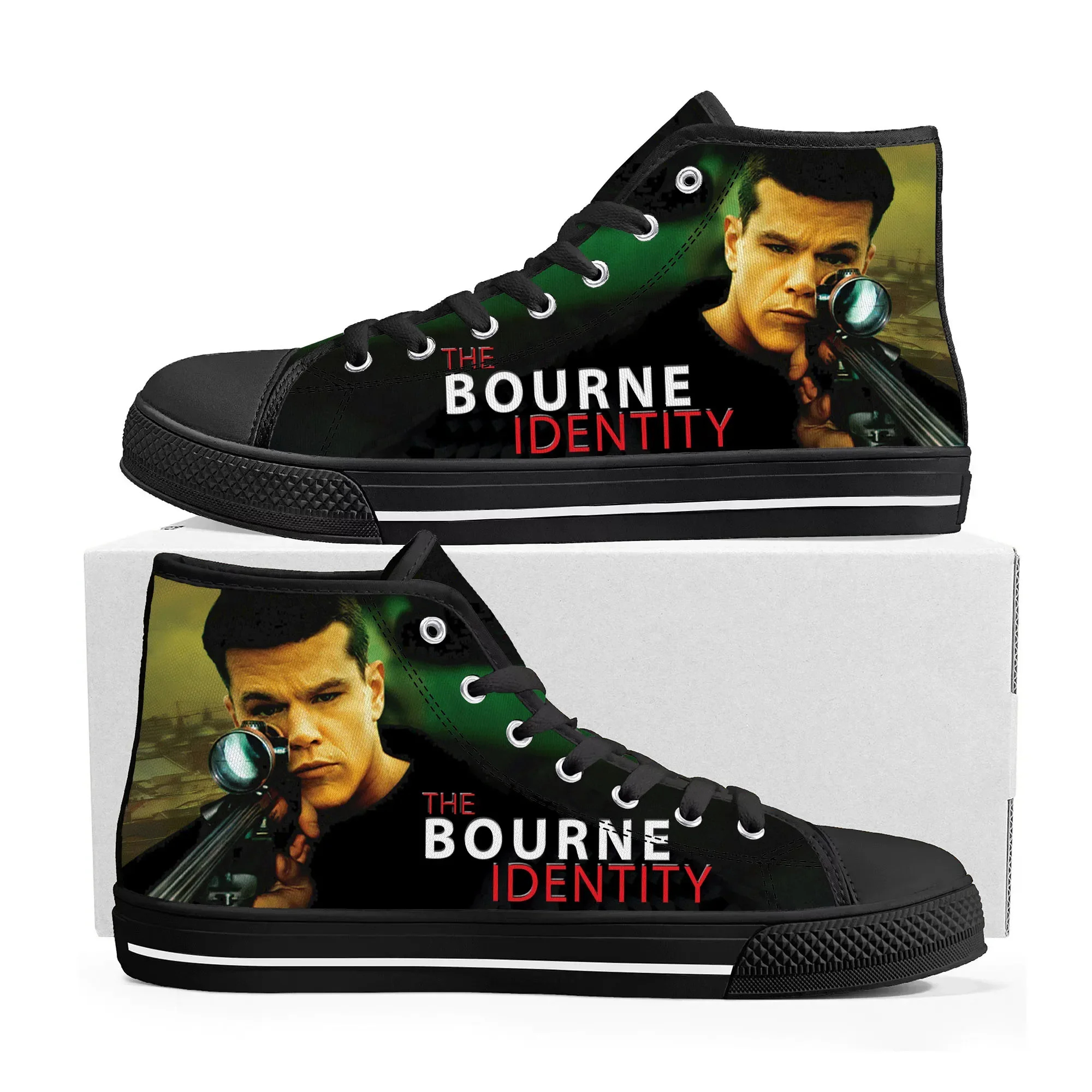 Bourne Identity High Top Sneakers Mens Womens Teenager High Quality Matt Damon Canvas Sneaker couple Shoe Casual Custom Shoes