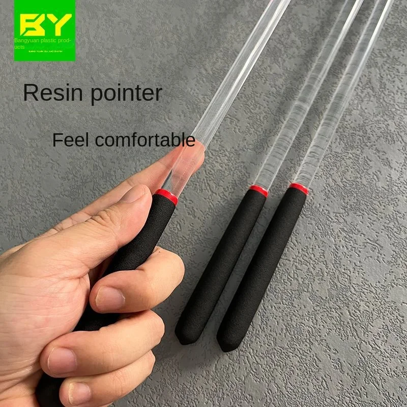 50CM 10MM Elastic Teaching Whip Transparent Resin Teaching Stick Solid Command Stick Rattan Rod Crystal  Stick Teacher Reading