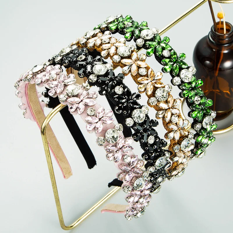 

Повязка на голову Heming: модная женская повязка с цветами, жемчугом и стразами, тонкая, плетеная, для создания прически в стиле феи