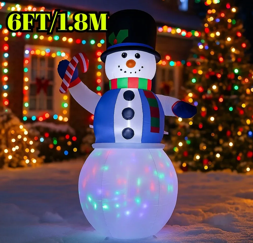 1.8M6FT زينة عيد الميلاد لعبة قابلة للنفخ ثلج قصب الحلوى ساحة المنزل الحلي مع مصباح ليد عيد الميلاد لعبة ديكور خارجي #1