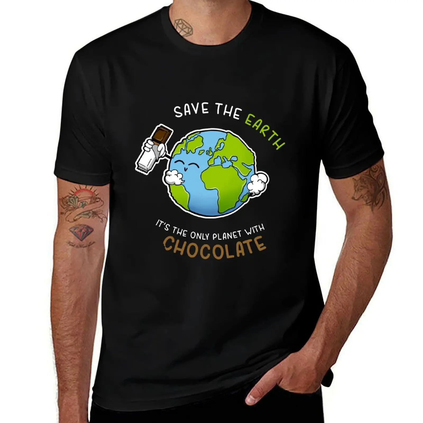 

Save Chocolate T-Shirt man t shirt cotton high quality t shirts for man graphic vintage t shirts with prints T-Shirt