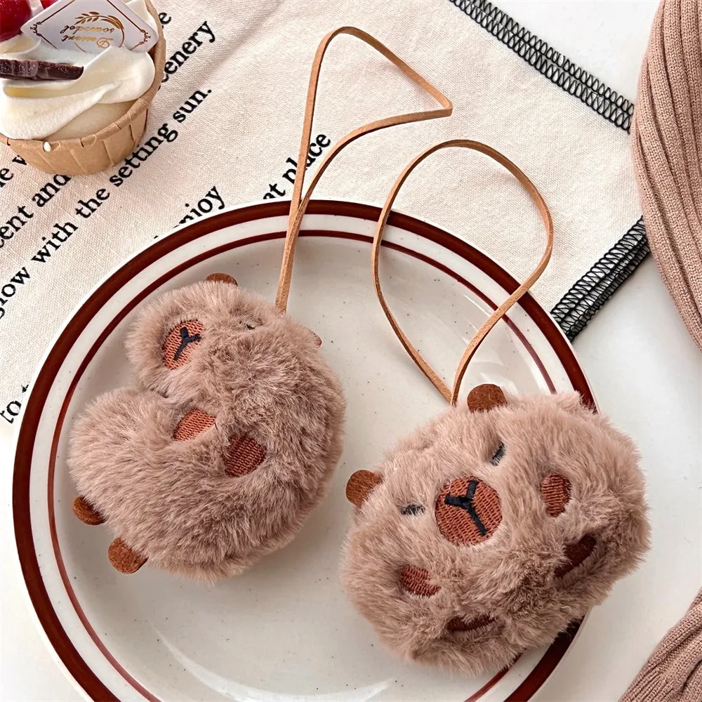 Creatieve Pluche Capibara Sleutelhanger Fluffty Dier Poppentas Hanger Capibara Pop Broche Cartoon Sleutelhanger Hanger Tas Accessoires