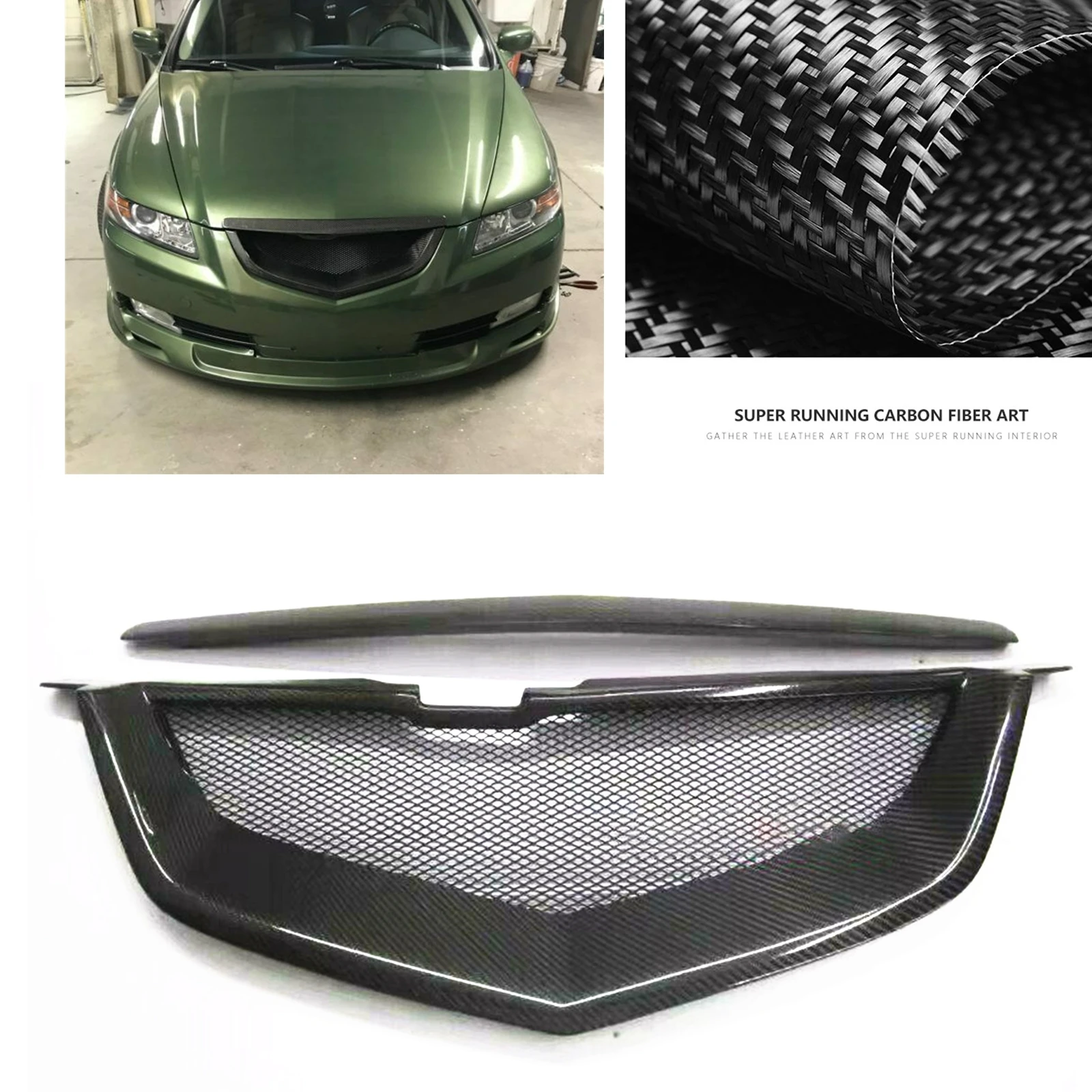 Front Grille Racing Grill Car Upper Bumper Hood Mesh Grid For Acura TL 2004-2006