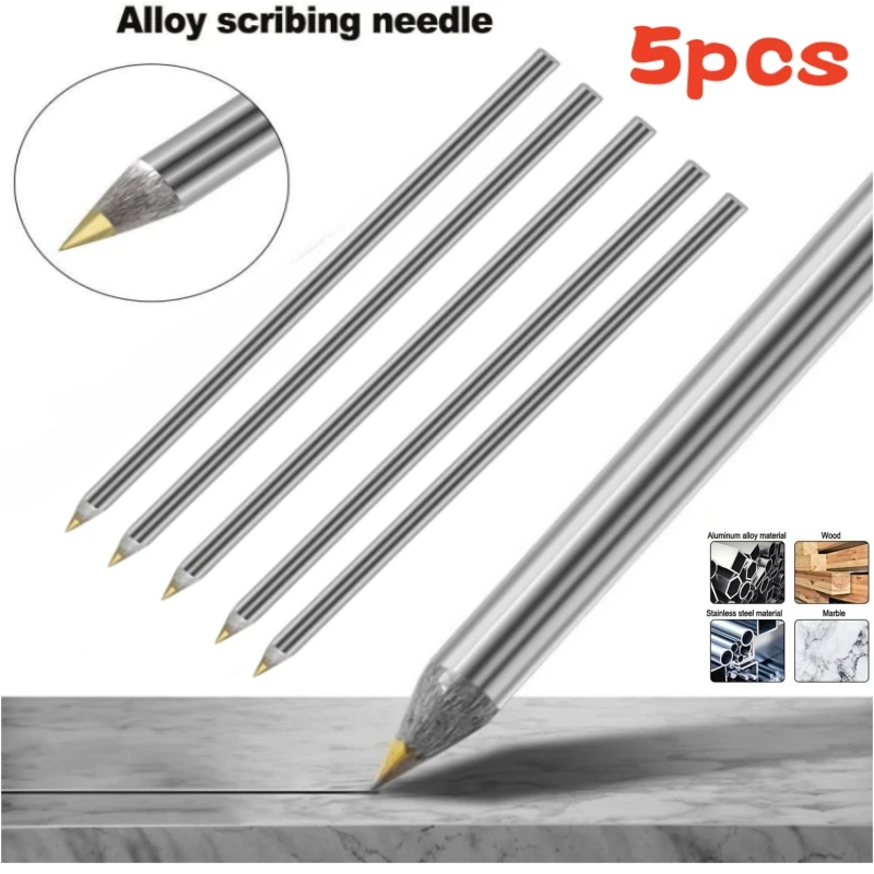 

3/5Pcs Carbide Scriber Pen Alloy Scribe Pen Wood Glass Tile Cutting Marker Woodworking Metal Lettering Hand Tool Scribing Needle