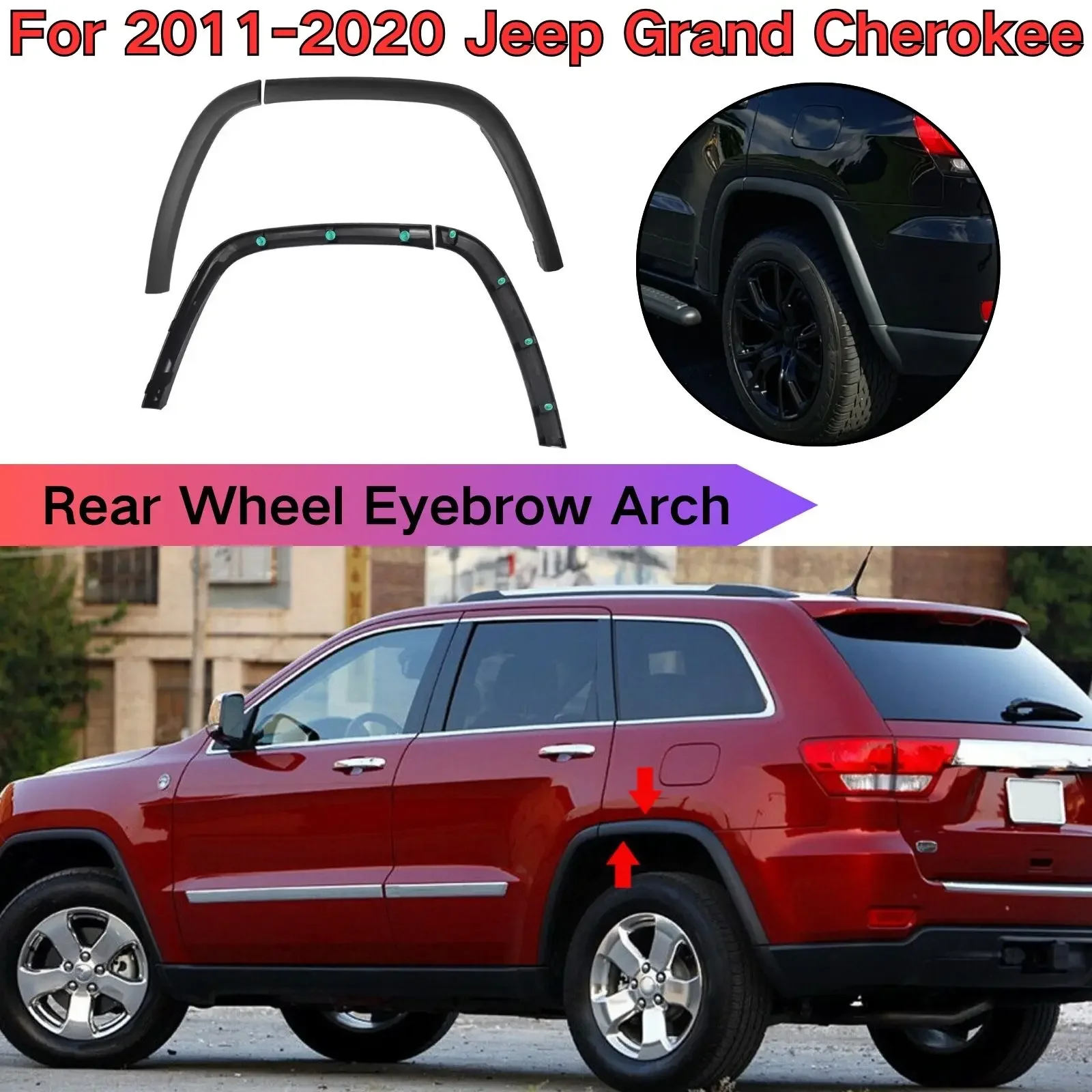 Rear Wheel Eyebrow Arch For Jeep Grand Cherokee 2011 2012-2021 Car Accessories Trim Molding Right 1MP36RXFAE Left 1MP37RXFAE