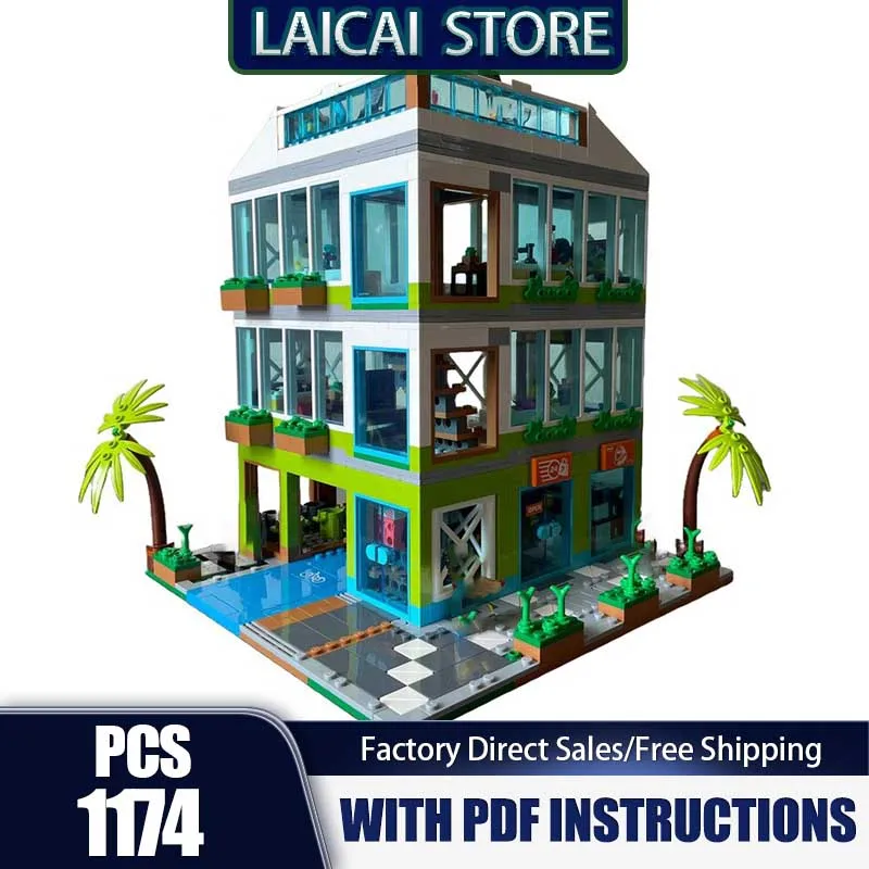 

Moc Building Bricks Apartment Complex Modular Alternate Build Technology Blocks Car Gifts Christmas Toys DIY Sets Assembly