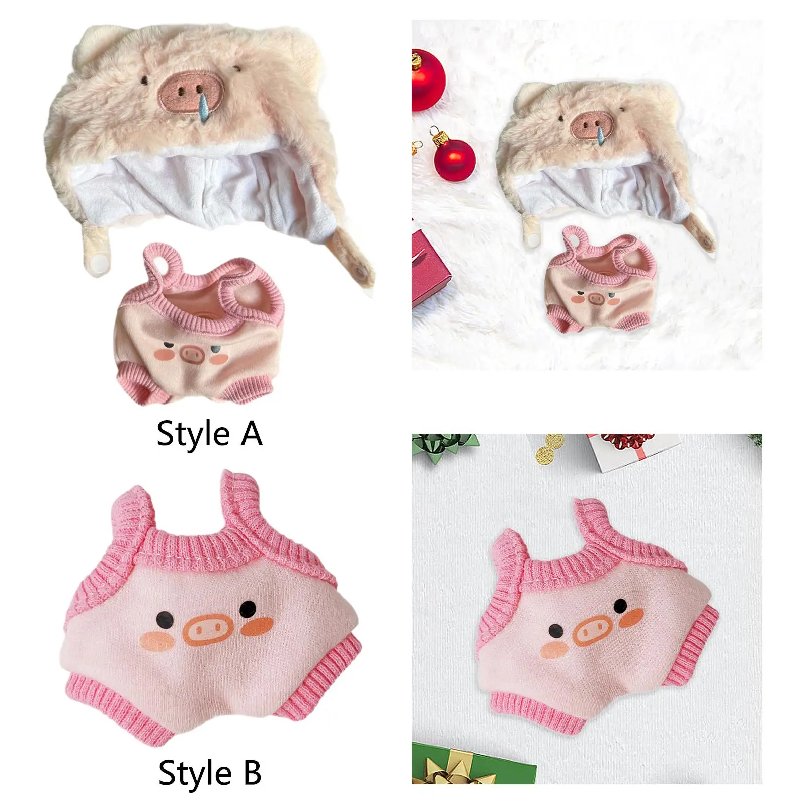 Clothes for 20cm Plush Doll Stuffed Animals Clothes Pretend Play Fashion Cute Girls Boys Gift Soft Suspender Pants DIY Dress up