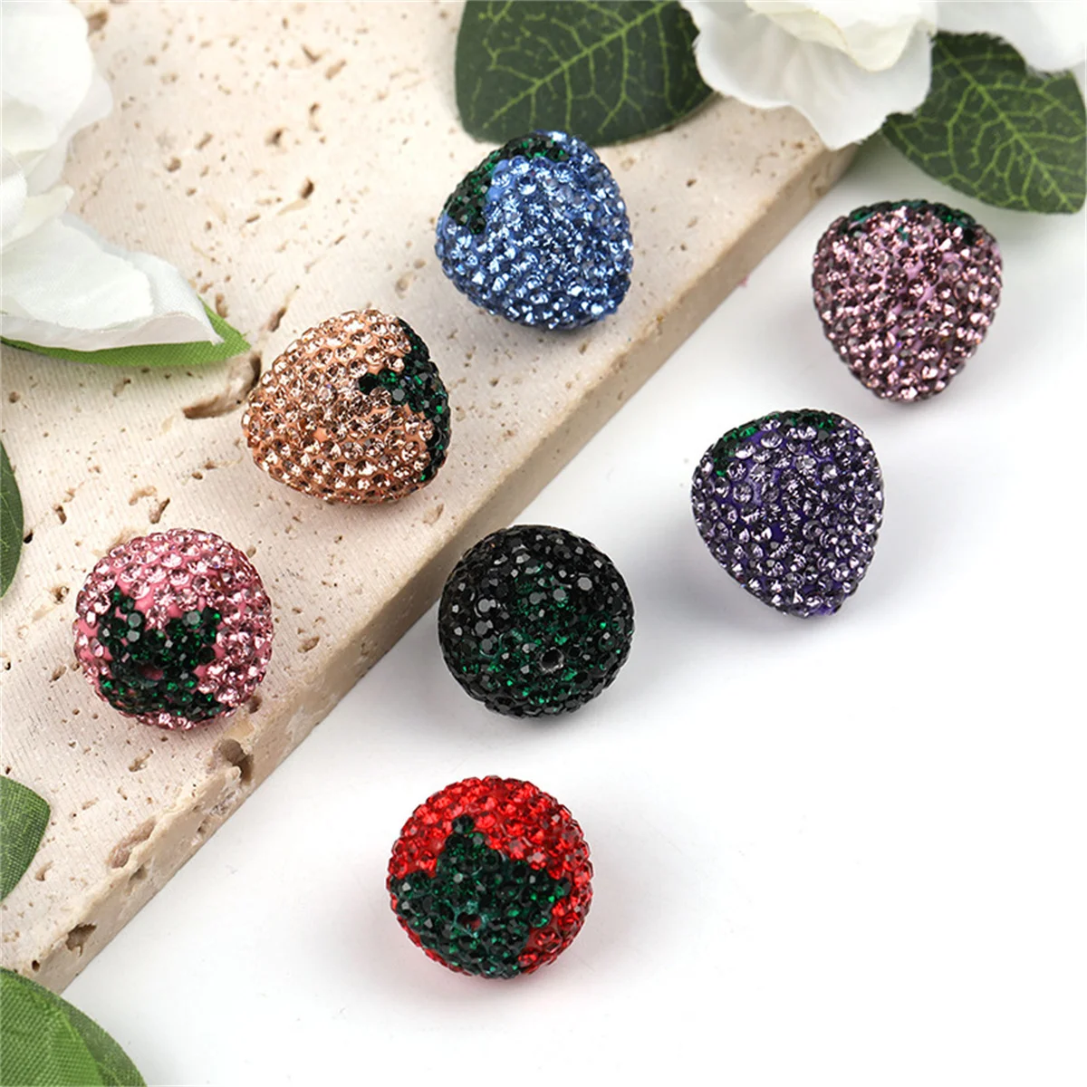 ST51 1Pcs Heavy Industry Strawberry Clay Ball Western Region Princess Nepal Beads DIY Beaded Pen Phone Chain Jewelry Accessories