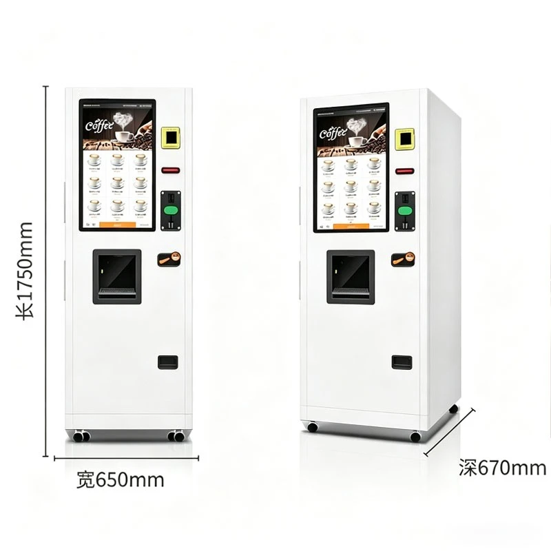 Fresh Coffee Vending Machine Bean To Cup Automatic Self Service Smart Payment Machine Customized