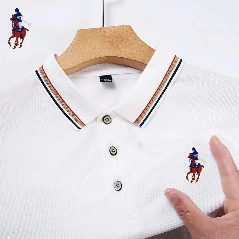 

New men's embroidered high-quality short sleeved polo shirt, summer fashion, business casual multifunctional top