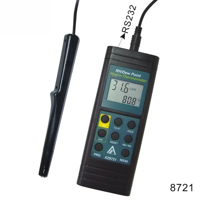 Handheld Digital Thermohygrometer with Dew Point Calculation, Industrial HVAC Ambient Temperature Humidity Tester