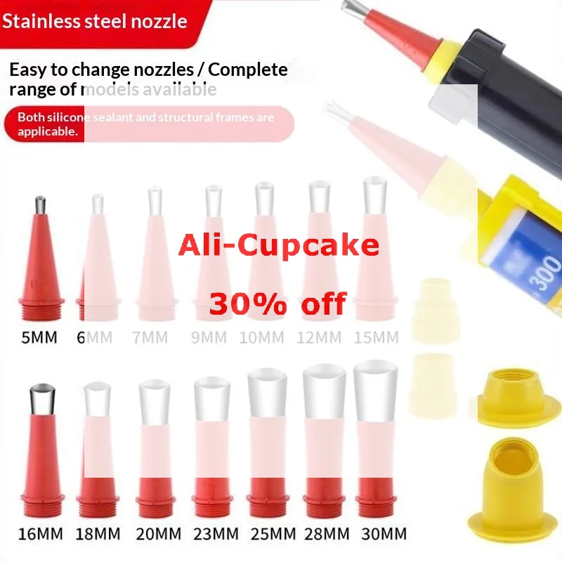 5/23 Pcs Stainless Steel Caulking Nozzle Silicone Sealant Tool Set For Bathroom Kitchen Sink Joint Sealing And Application