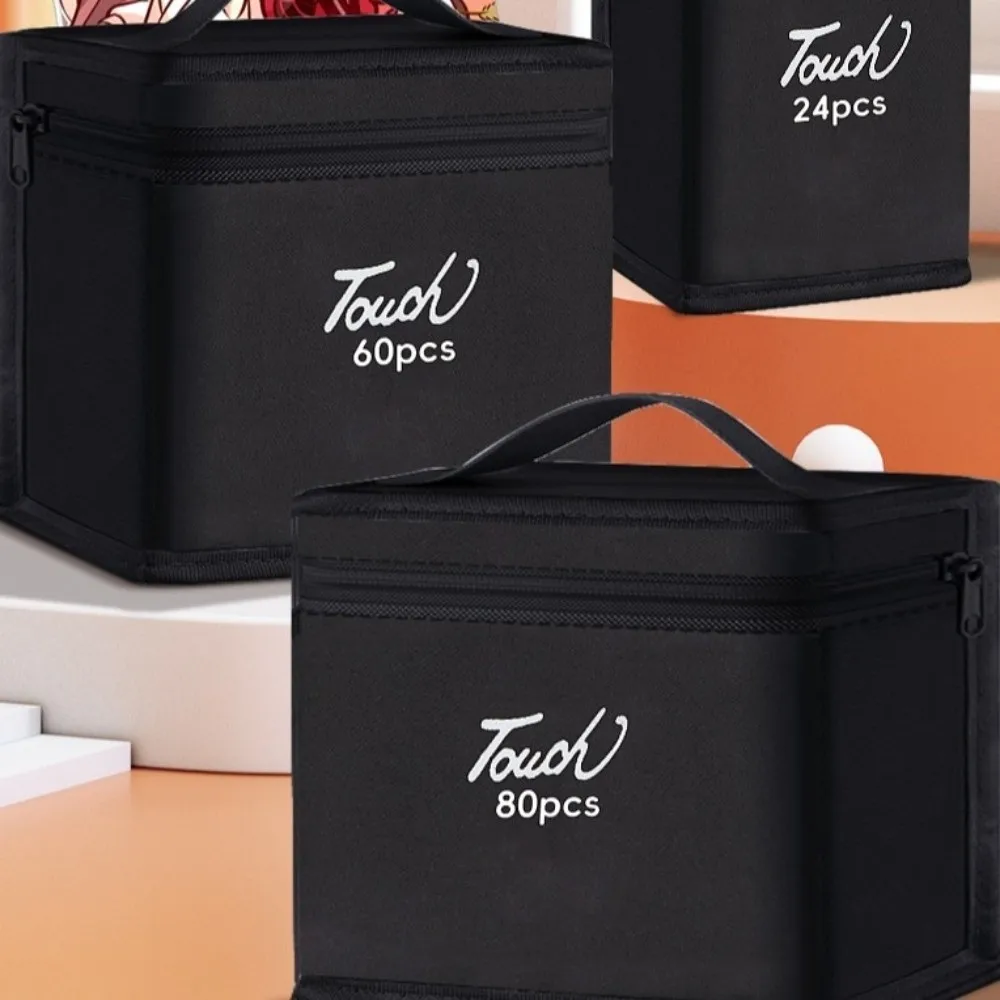 Black Color Marker Pens Storage Bag 12-168 Count Zippered Closure Art Markers Organizer Handbag Style Massive Storage