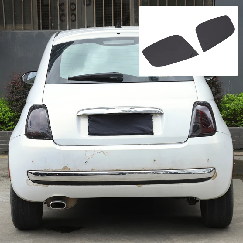 

For Fiat 500 2007-2015 Automotive Rear Headlight Film PVC Black Car Rear Taillight Film Sticker
