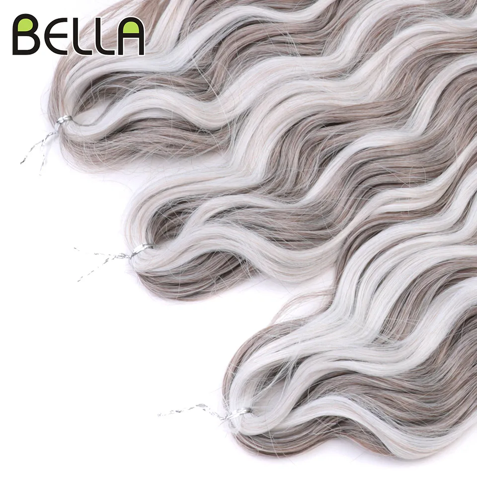 Anna Hair sintetico sciolto onda profonda intrecciare le estensioni dei capelli 24 pollici onda d'acqua treccia capelli Ombre biondo Twist Crochet capelli ricci