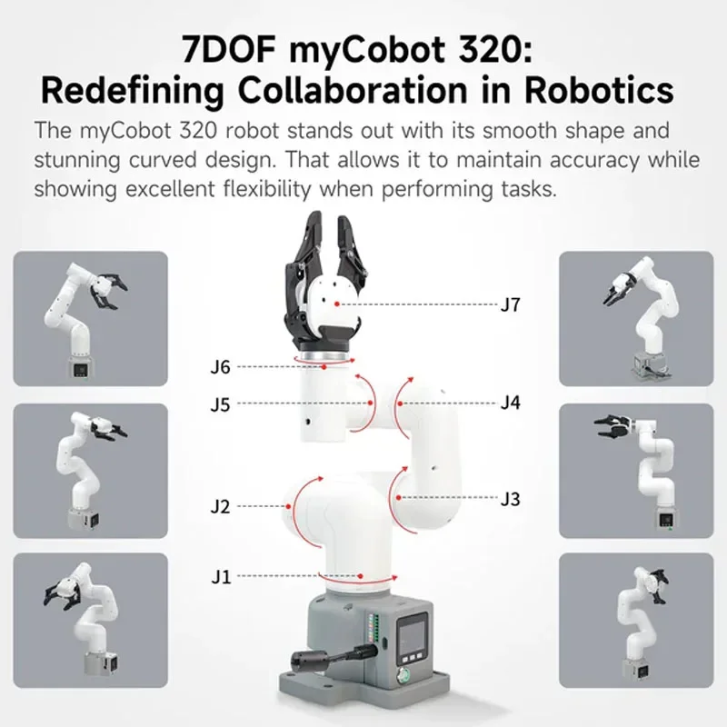 MyCobot 320 M5 Apoio Robótico Colaborativo do Braço, Elefante Robô, Carga Útil 1kg, Grau Industrial