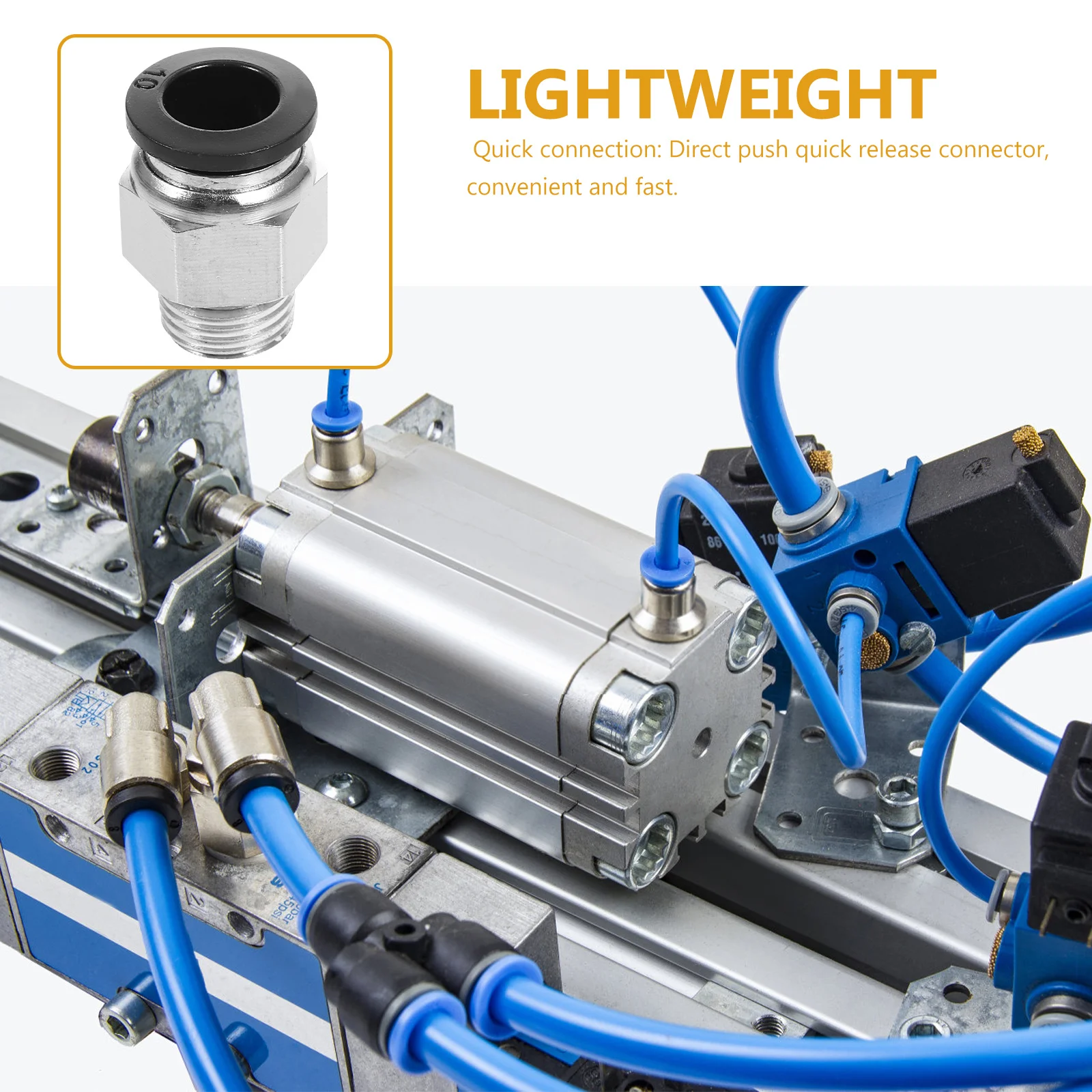 

10pcs Quick Connect Fittings 1/4" Npt Push In Air Fitting For Pneumatic Tools Durable Air Tight Connector Industrial Use