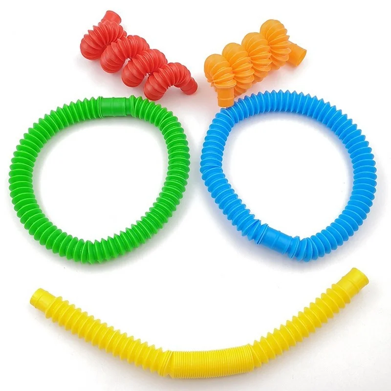 1/2pcs Mini Pop Tubes Sensory Toy For Adult Fidget Stress Relieve Toys Kids Squeeze Toy Colorful Plastic Bellows Children Toys