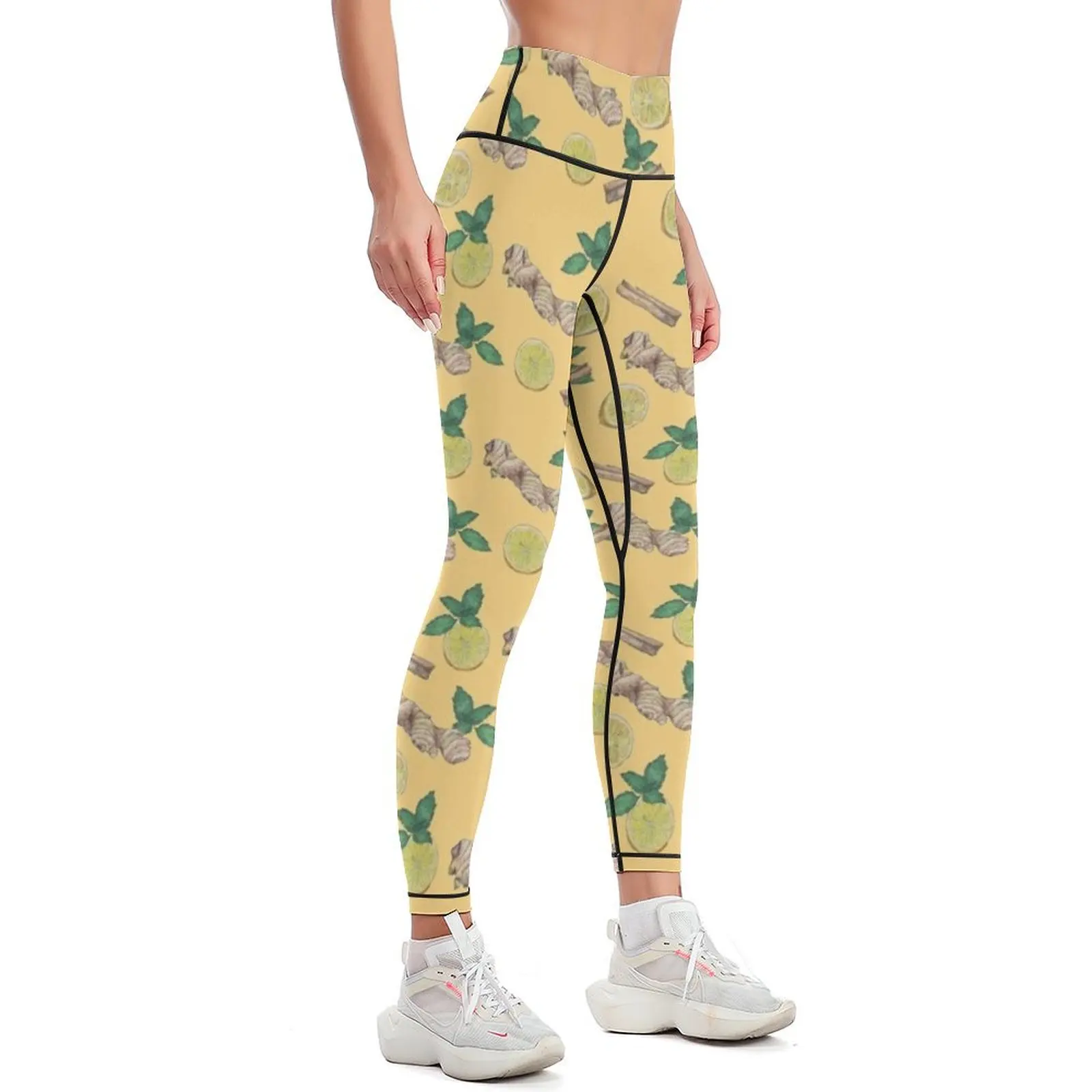 ginger lemon tea! Leggings flared gym wear legging push up Womens Leggings