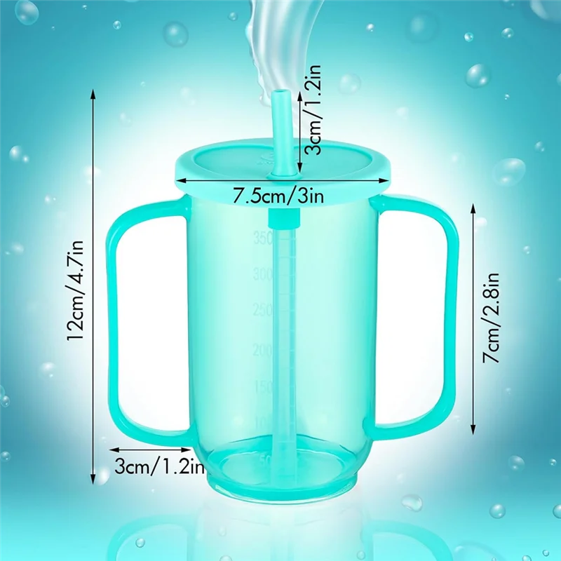M12K-3 copos plásticos da abóbada dos pces 12oz para adultos, copos da prova de derramamento para pacientes deficientes idosos da disphagia