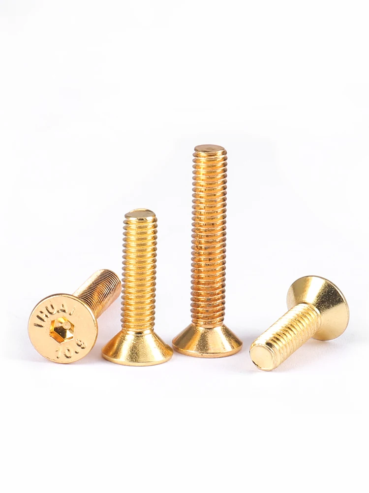 M2 M2.5 M3 M4 M5 DIN7991 Countersunk Flat Head Hex Hexagon Socket Screws Alloy Steel Titanium Plating Gold Screw image 3