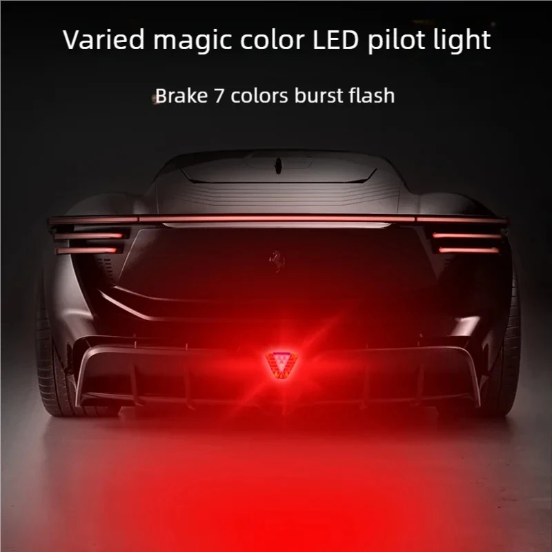 Dynamic RGB Signal Led Flash Triangle Tail Brake Light Car Rear Reverse Lamp Truck SUV Trailer Motorcycle ATV Flowing Taillight